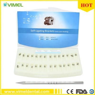 Dental Orthodontic Metal Self-Ligating Bracket Mini 022 Roth Mbt 28 PCS + Tool