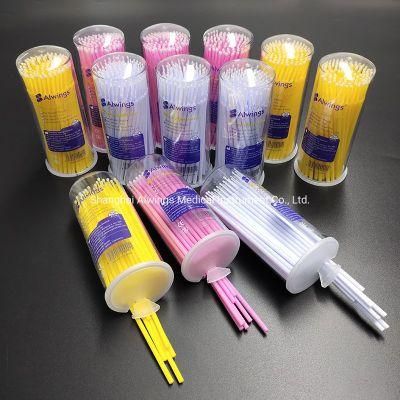 Regular/Fine/Super Fine/Thin and Longer Dental Disposable Micro Applicators with Round Barrel Packing