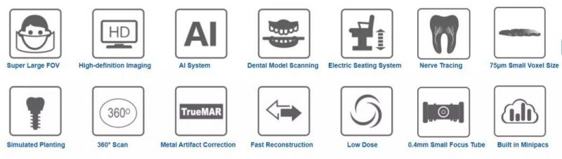 Hires 3D-Plus CE Professional Large Fov Dental 3D Cone Beam Computred Tomography Cbct Equipment