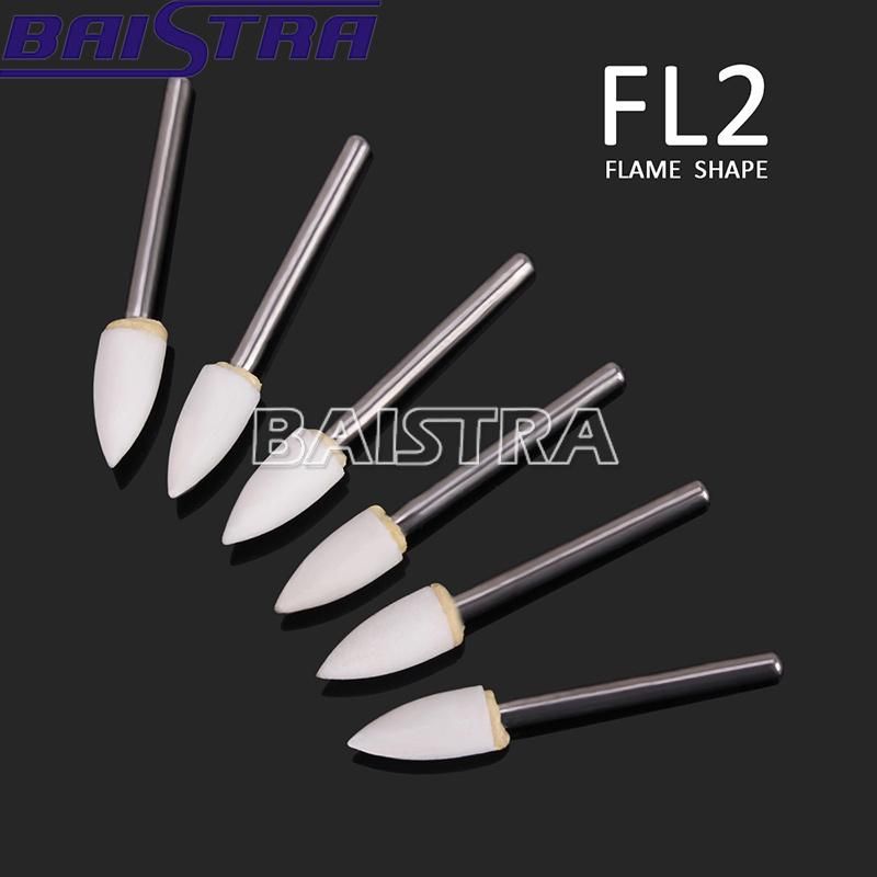 Dental Flame Shape White Stone Polishing Fg Burs 12/Pk Abrasion