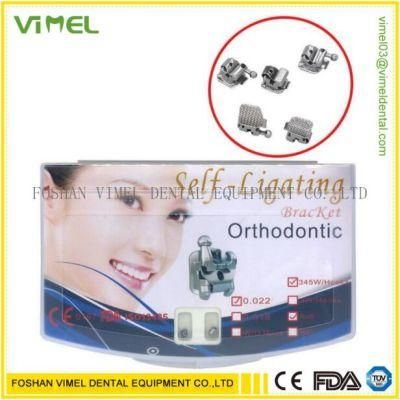 Dental Orthodontic Self-Ligating Metal Bracket Mini Roth 0.022 3-4-5 Hooks