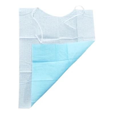 Personal Medical Supplies Tie Back Tissue/Poly Waterproof Adult Patient Disposable Bib