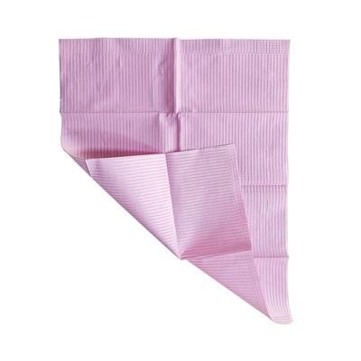 Factory Supplies Waterproof Custom Disposable Apron Paper Bib Disposable Design Dentist Patient Pink Dental Paper Bibs