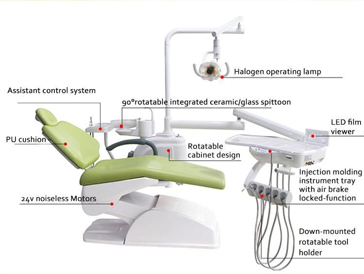 Complete Low Mounted Electric Treatment Machine Dental Chair Unit