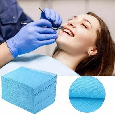 Disposable 3ply Tissue/Poly Patients Bibs Waterproof Dental Scarf