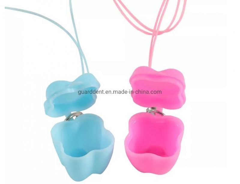 Colorful Dental Denture Baby Tooth Box with String