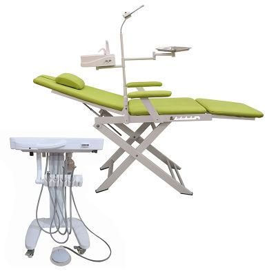 Dental Equipment Portable Dental Folding Chair Unit with Turbine LED Operating Lamp