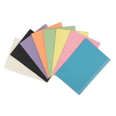 Waterproof Colorful Disposable Consumable 3ply Scarf Dental Bib Apron Paper Napkin
