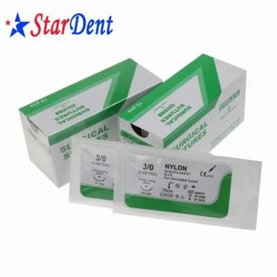 Dental Clinical Disposable Surgical Non-Absorbable Sutures with Sterilized Nylon Monofilament Sutures