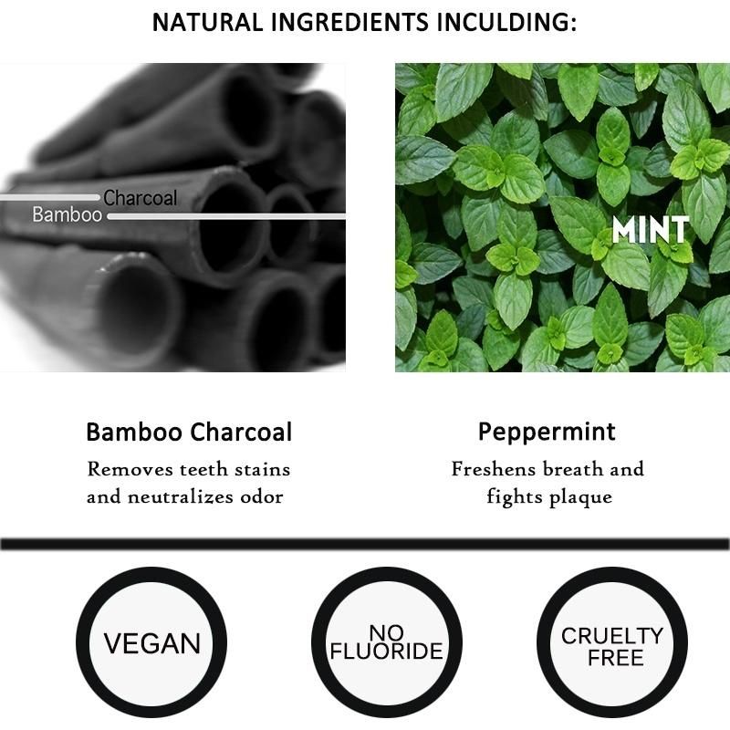 Daily Use Fluorid Free Mint Flavor Bamboo Charcoal Teeth Whitening Toothpaste