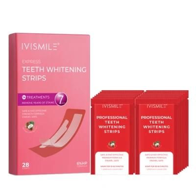 CE Approved Ivismile 28 6% HP Mint Flavor Teeth Whitening Strips