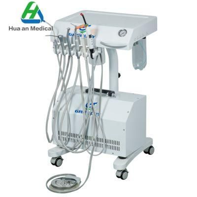 Chinese Manufacturer CE Approved Mobile Portable Dental Unit with Air Compressor