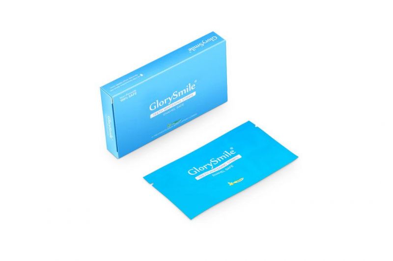 FDA Ce Registered Glory Smile Dental Bright Custom Label Blue Non-Peroxide Teeth Whitening Strips