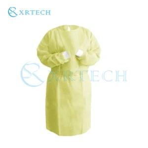 Disposable Medical Dental Surgical Patient/Dentist PP Yellow Color Isolation Gown for Hospital