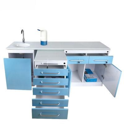 Stainless Steel Body Marble Top with Wash Basins Sink Sensor Faucet Dental Clinic Medical Cabinets