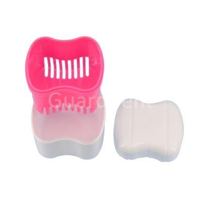 Denture Case Bath Dentures Container with Strainer Denture Holder