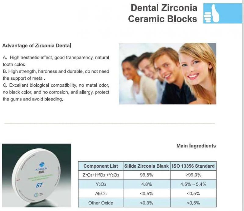 Zirconia 3D Multilayer Disk Zirconia Dental Blanks