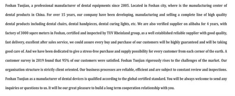 Foshan Dental Hot Selling High Quality High Speed Handpiece