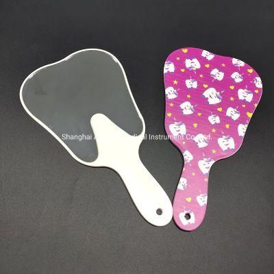 Dental Tooth Shap Mouth Mirror with ABS Handles Printed