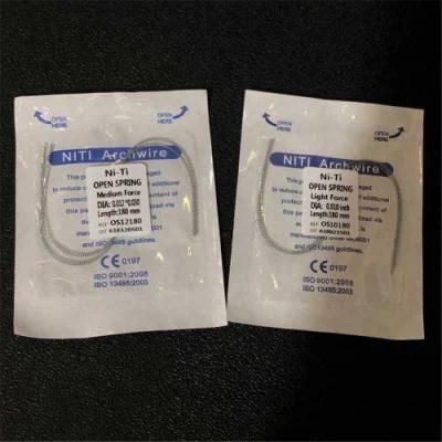 Dental Orthodontic Super Elastic Niti Arch Wire Open Springs