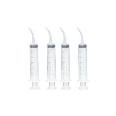 Dental Manufacturer 12cc Syringe with Curved Tip for Teeth Irrigation