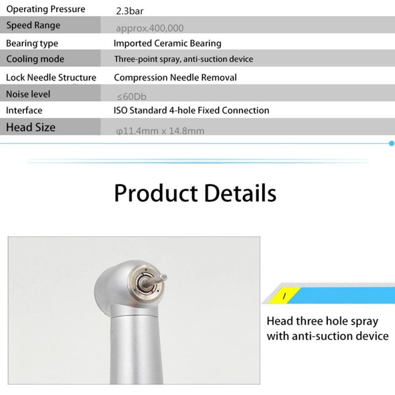 German CE 3 Way Spray High Speed Dental Turbine