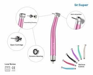 Push Button Anti-Retraction Colorful High Speed Dental Turbine Handpiece