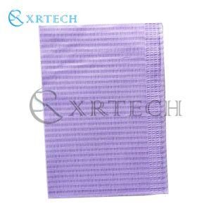 Purple Disposable Paper 3 Ply Dental Bibs for Medical Clinics