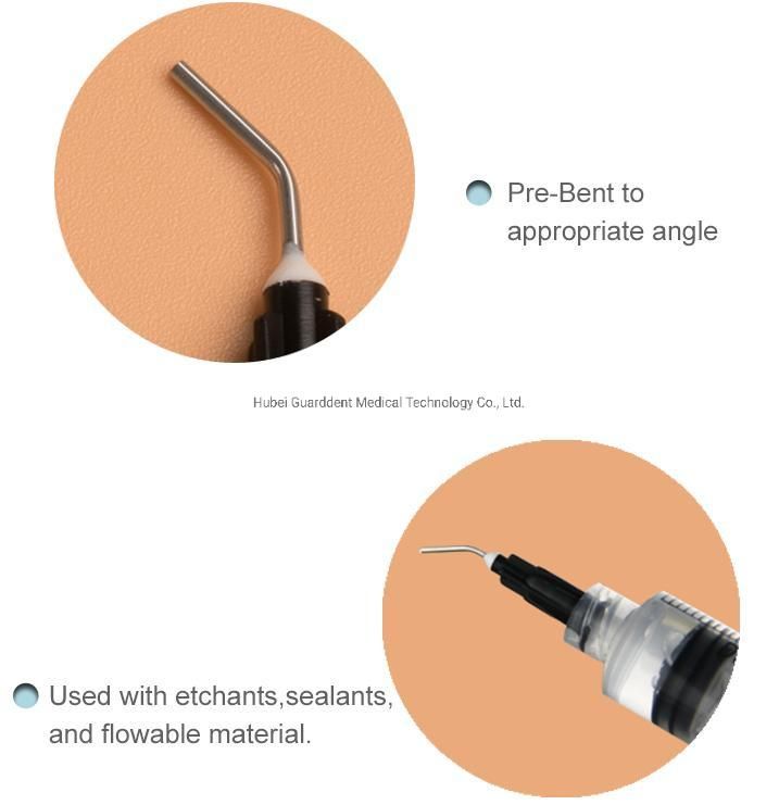 Dental Irrigation Needle Tips Pre-Bent Applicator Tips Plastic and Metal Prebent Needle Disposable Flow Tip 20ga 22ga 27ga 30ga