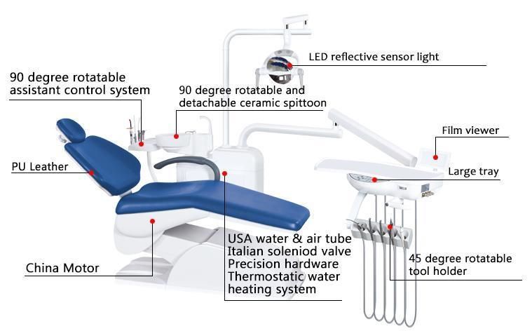 Integral Dental Unit Equipment Dental Supply Dental Chair Unit with CE