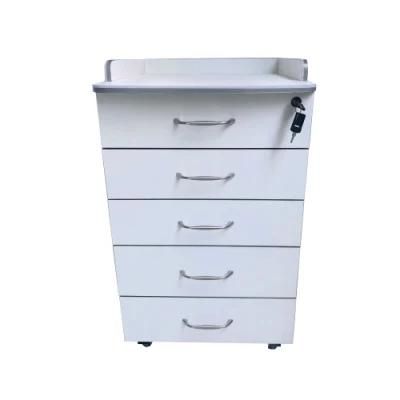 Portable Mobile Asistant Cabinet Moving Wooden Medical Furniture Dental Clinic Moving Cart