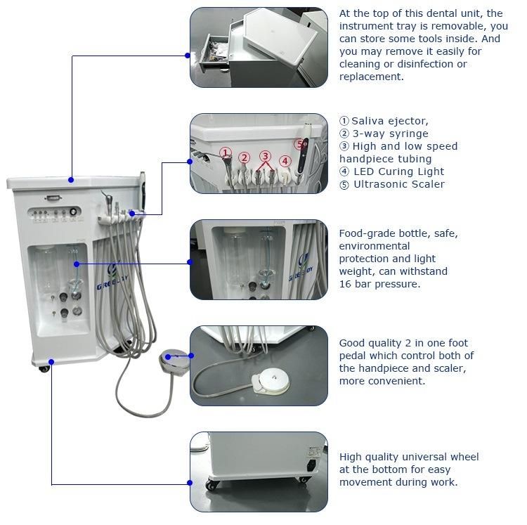 Dental Chair Unit with Dental Air Compressor Dental Curing Light