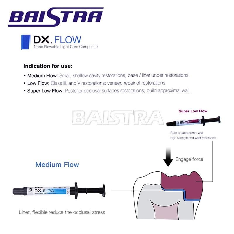 Dentex Filling Material Low Flow Dental Flowable Light Cure Composite