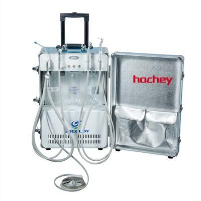 Hochey Medical Mobile Dental Unit Chair with Best Quality 3-Way-Syringes Long Line Suitable for Dental Hospital