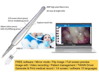 High Pixel Wired USB Dental Intaroral Camera Windows/Android OS 720p Video Recording/Mirror Mode and More Features