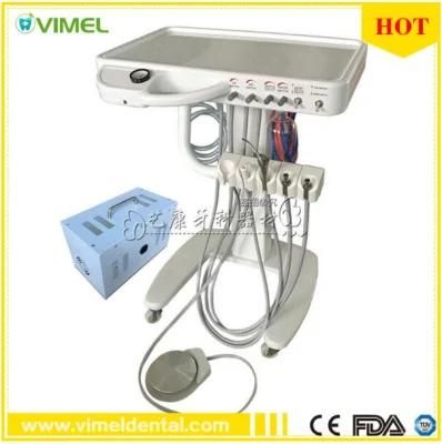 Dental Mobile Delivery Cart Unit / Trolley +Oilless Air Compressor