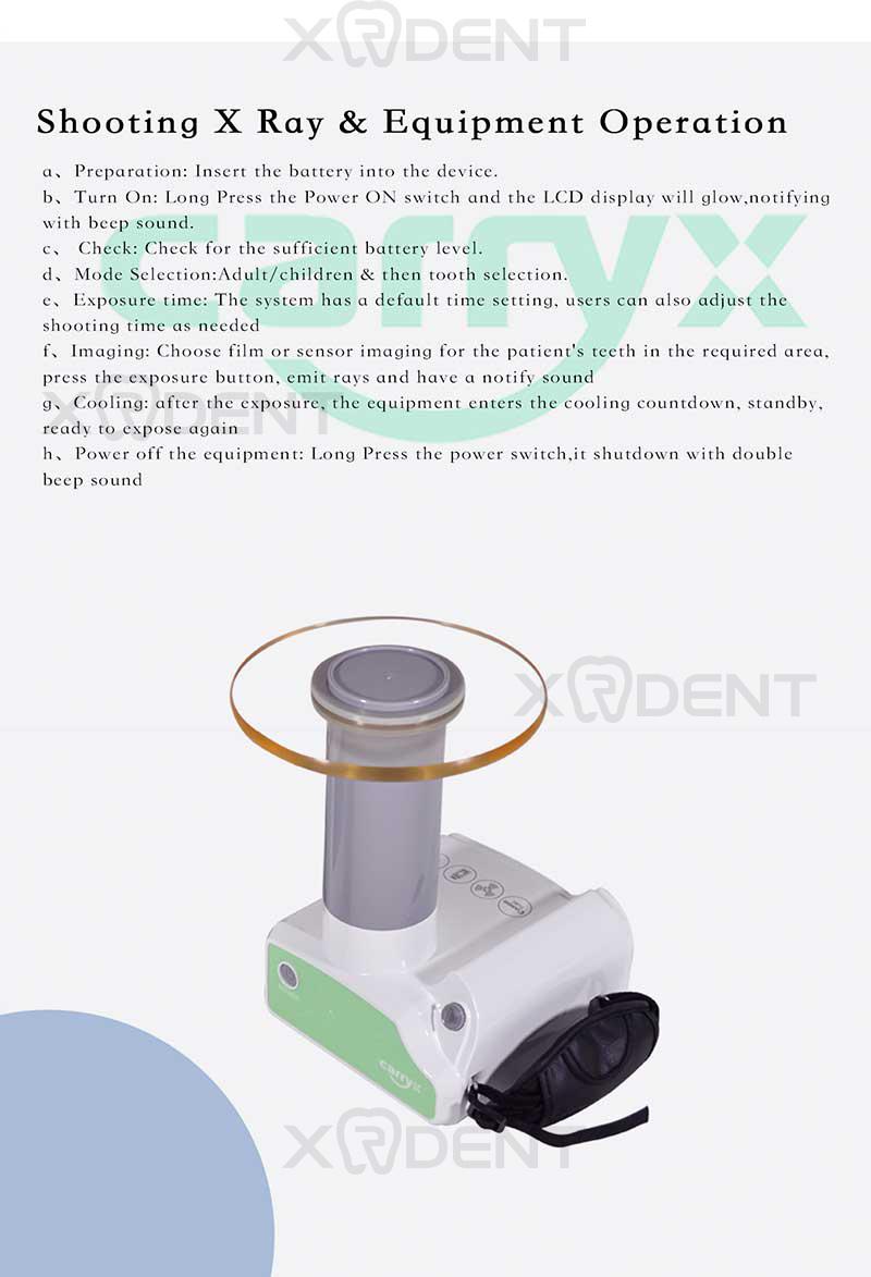 Long Tube 70kv 2mA Portable Dental X Ray Dental Equipment