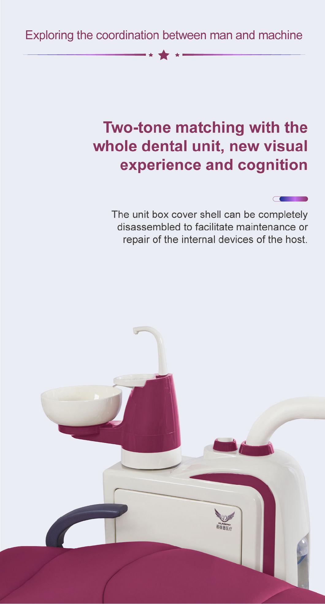 Colorful Dental Chair with Down Handing Tray