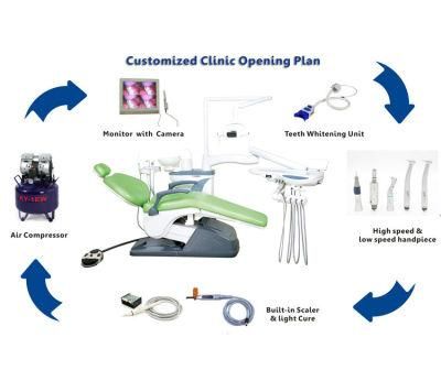 Dental Equipment Dental Clinic Opening Plan Economic Dental Chair Unit with Intraoral Camera Light Cure Scaler