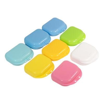 Colorful Plastic Dental Retainer Box Denture Box Mouthguard Box with Vent Holes