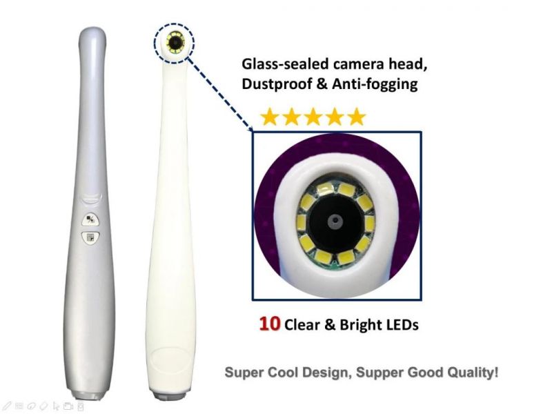 High Pixel Micro Lens USB Intraoral Camera with 10 LEDs