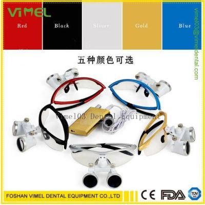 Dentist Surgical Binocular Dental Loupe and LED Head Light 2.5X/3.5X