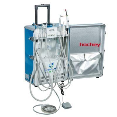 Hochey Medical Kids and Adult Complete Mobile Mini Integral Cuspidor Portable Chair Dental Unit with Air Compressor for Teeth