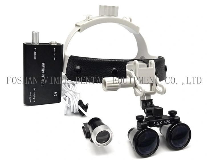 Dental Surgical LED Headlamp Head-Mounted 3.5X Magnifier Loupe
