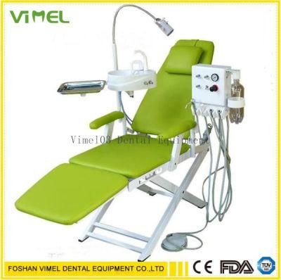 Portable Dental Folding Chair with LED Light and Air Turbine Unit