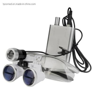 Glass Surgical Dental Loupes with LED Headlight 3.5X 420mm