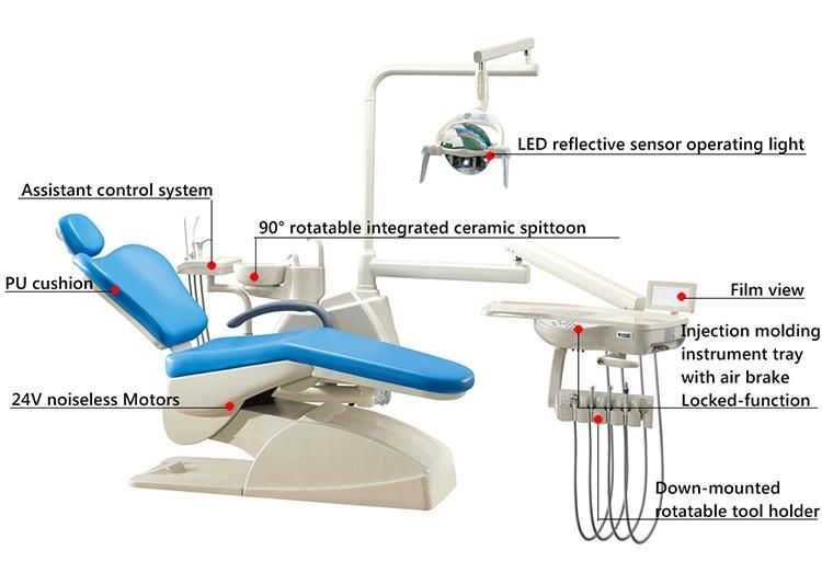 Factory Manufactured Promotion Dental Unit Chair with LED Light