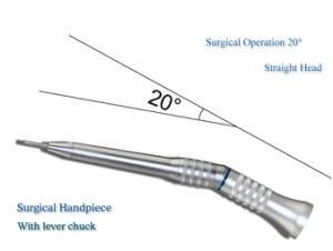 Dental Low Speed Straight Handpiece 20 Degrees for Surgical Operation