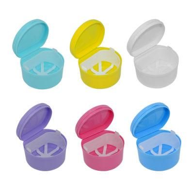 Rainbow Color High Quality Denture Wash Box with Basket