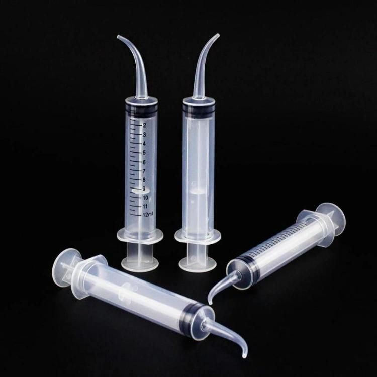 12cc Dental Disposable Injection Irrigation Curved Syringes with Scale